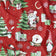 Bomullstyg – Julrenar och jultomte, röd
