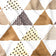 Tyg av bomull – Pyramider och trianglar bruna och beige