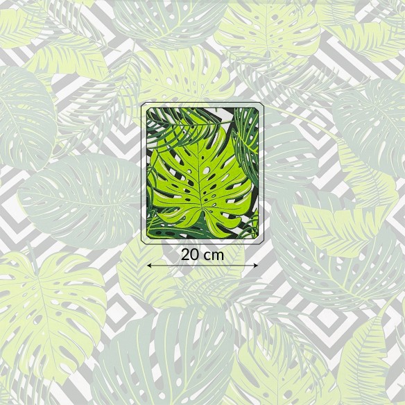 Bomullstyg - Monstera Jungle på Zigzag