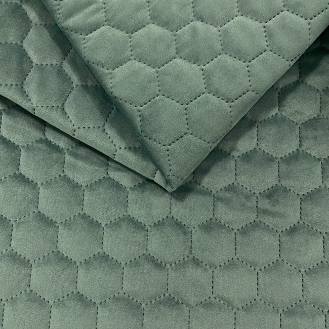 Möbeltyg Quiltad Velour Hexagon - Mint