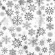 Bomullstyg - Antracitfärgade snöflingor på vit bakgrund