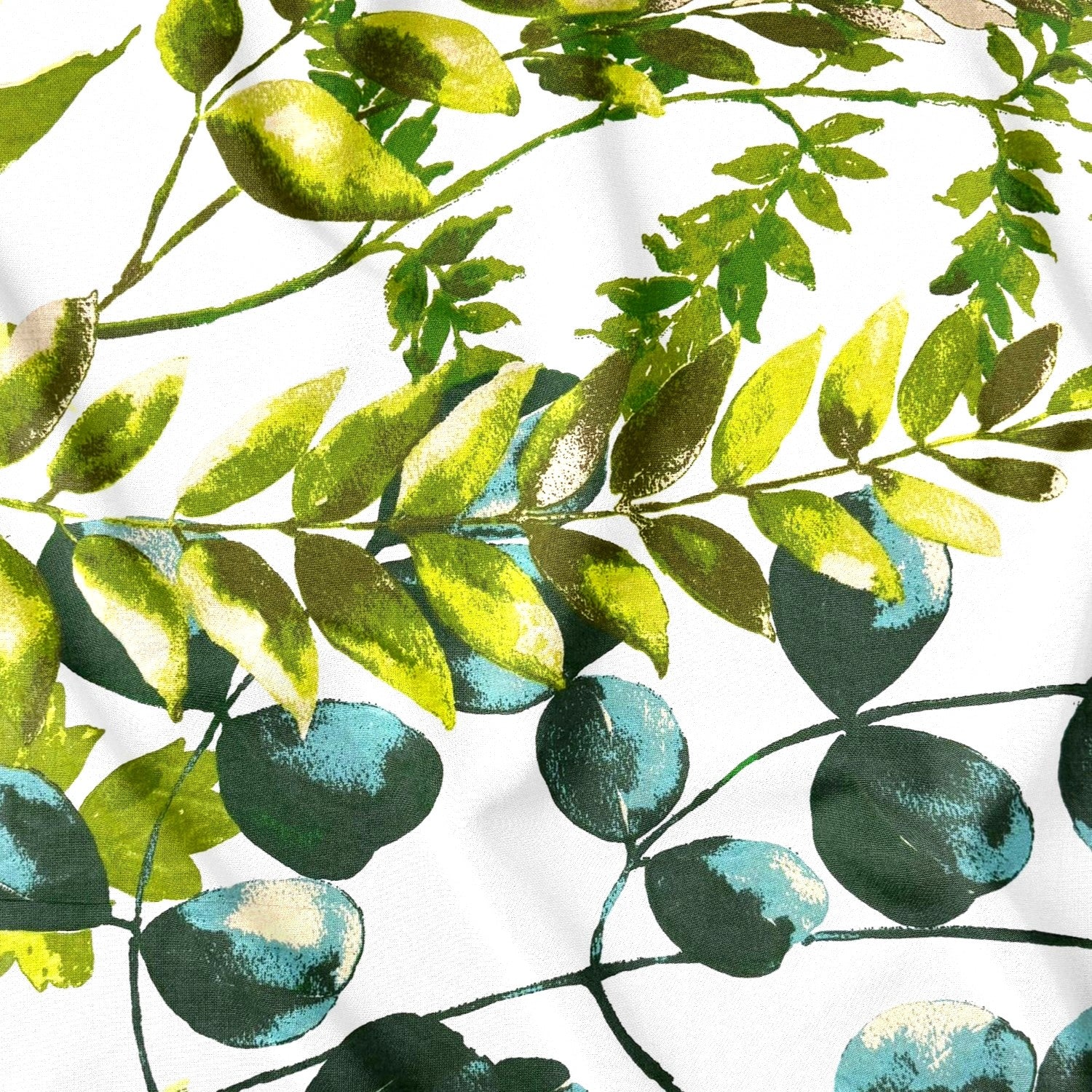 Bomullstyg - Herbarium på vit