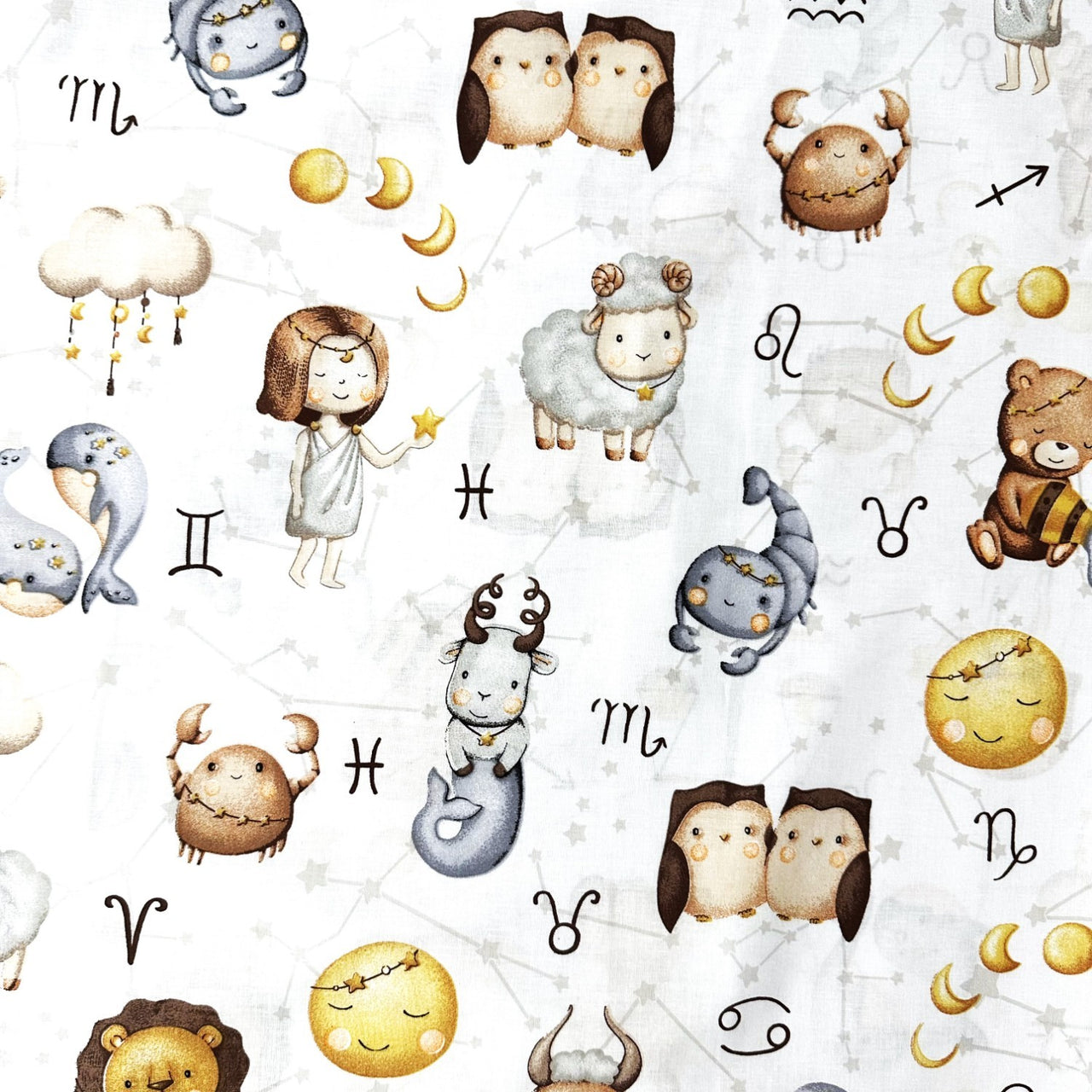 Cotton Fabric - Animal signs of the zodiac