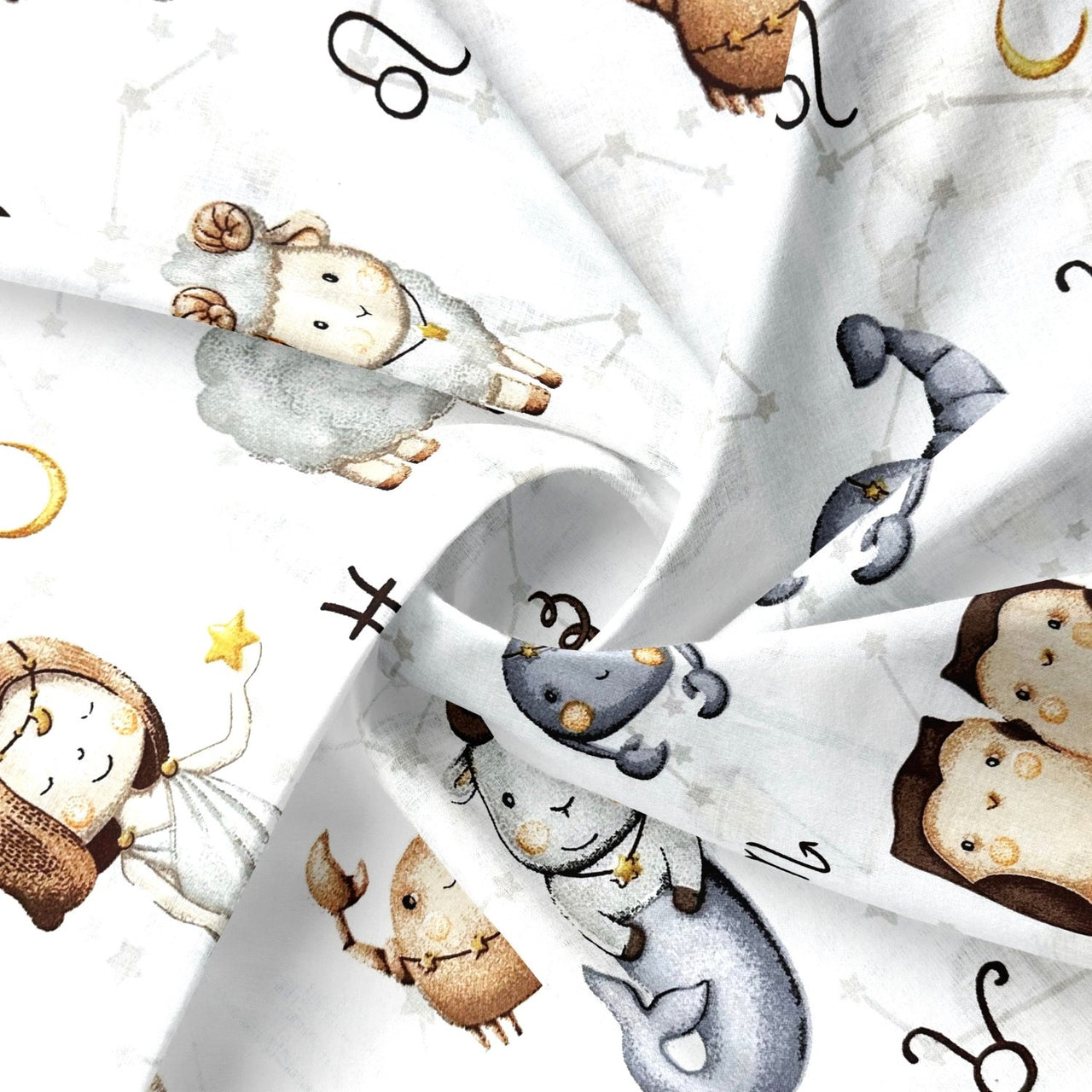 Cotton Fabric - Animal signs of the zodiac