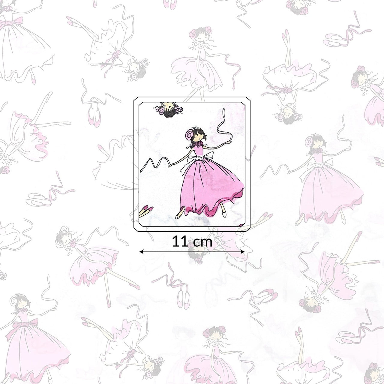Cotton Fabric - Ballerinas White