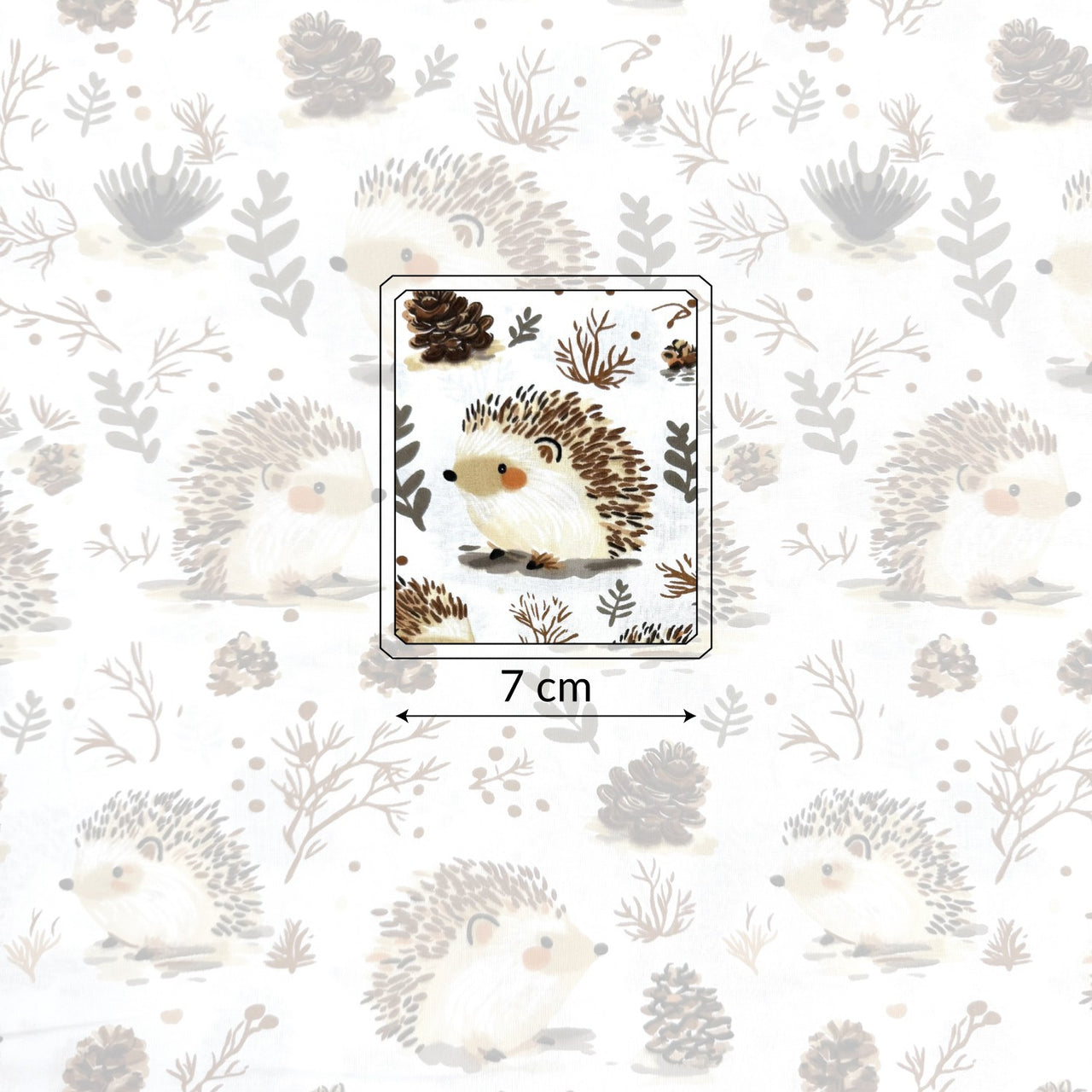 Cotton Fabric - Beige Hedgehogs