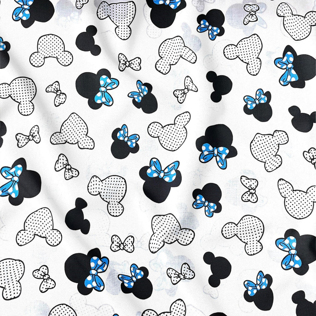 Cotton Fabric - Blue Mickey Mouse with Dots
