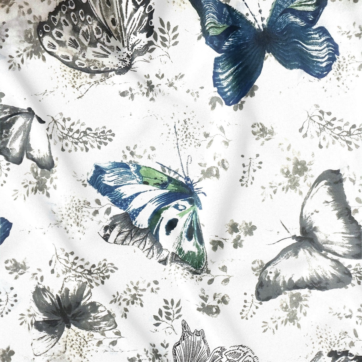 Cotton Fabric - Butterflies, Blue