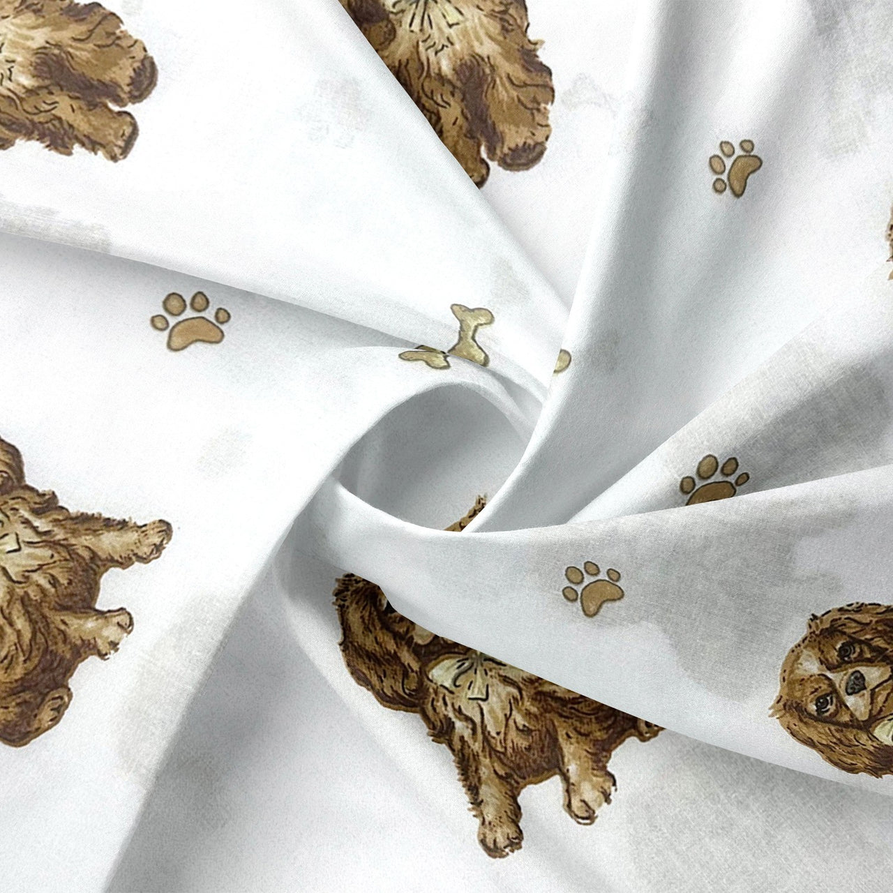 Cotton Fabric - Cavalier, White