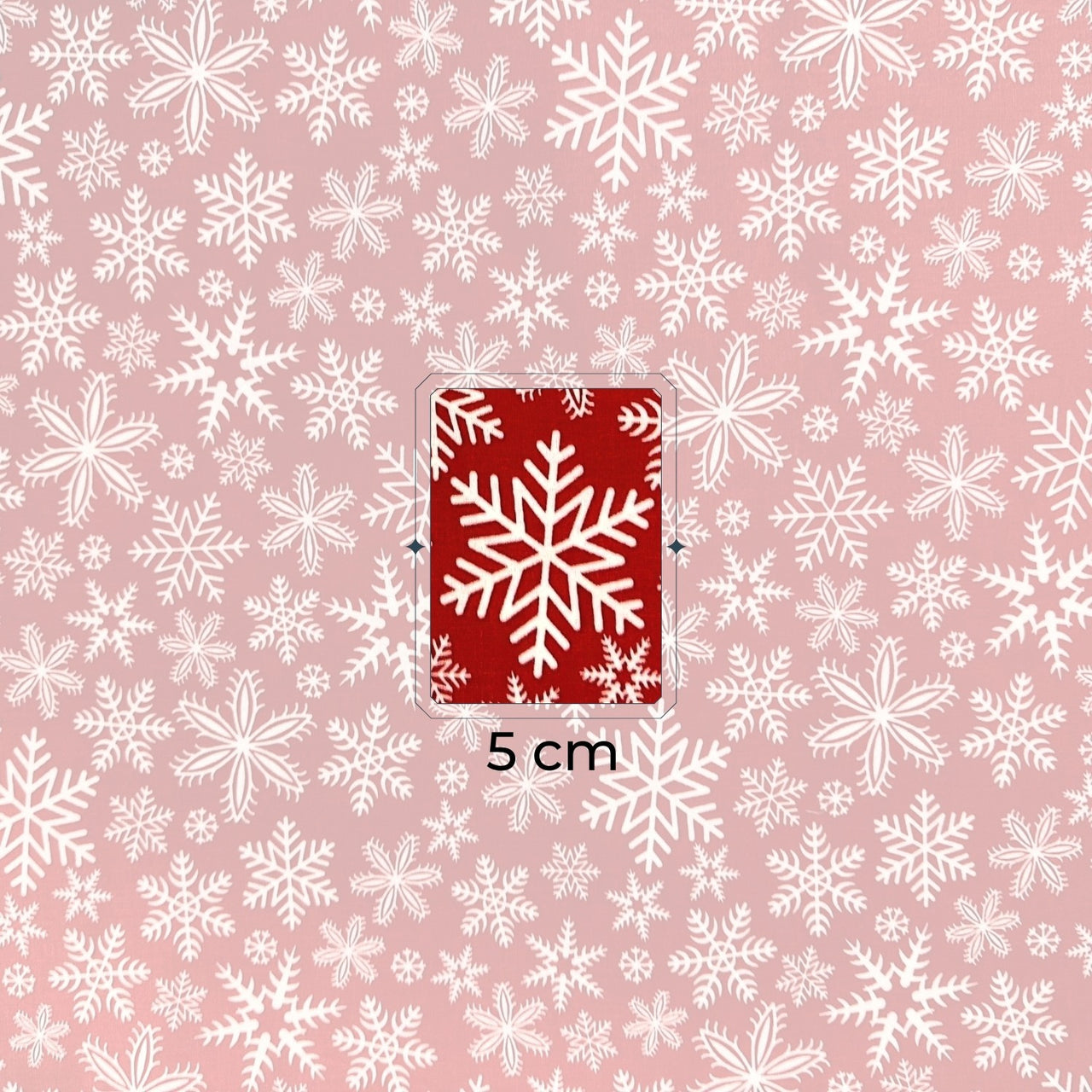 Cotton Fabric - Christmas Snowflakes Red