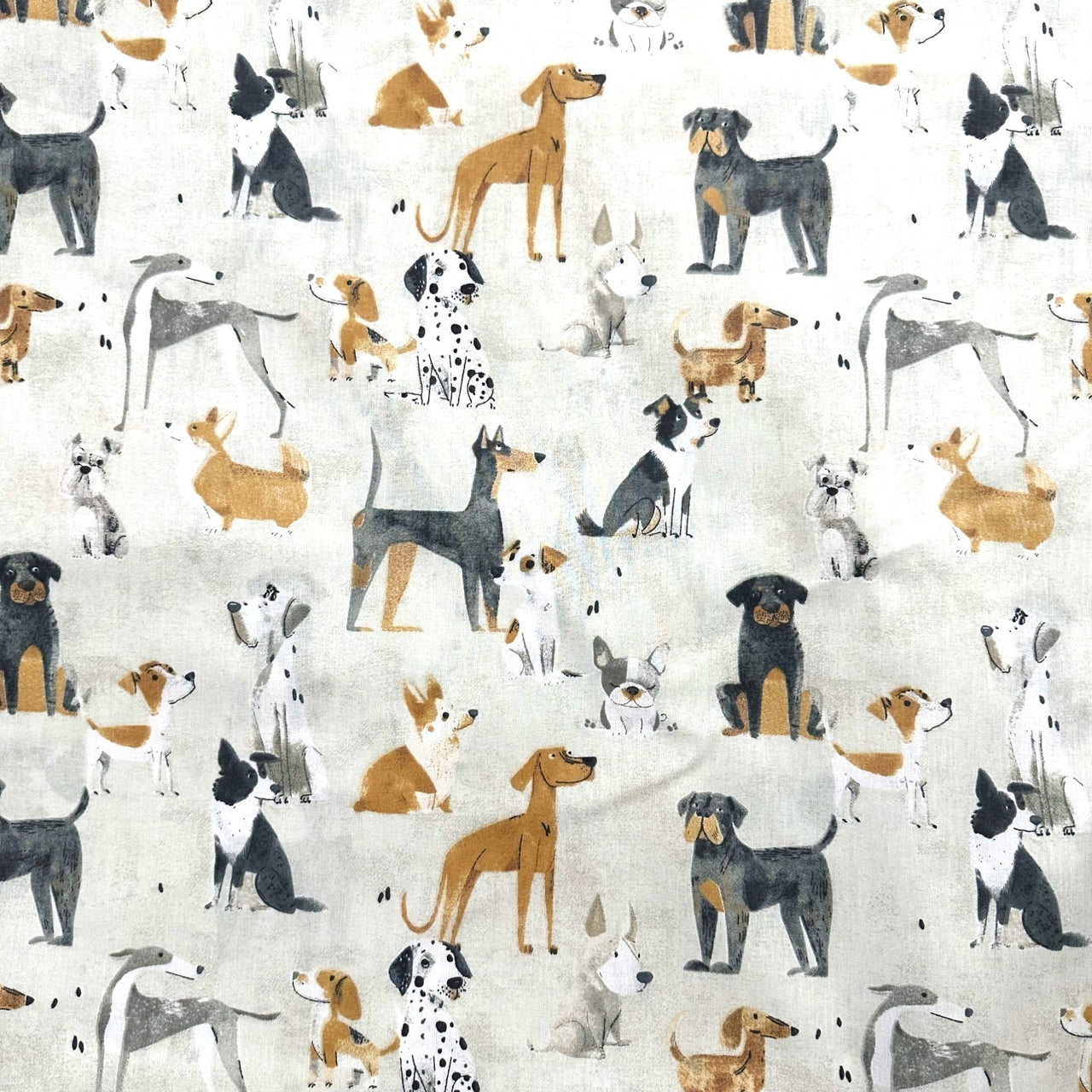 Cotton Fabric - Dog family