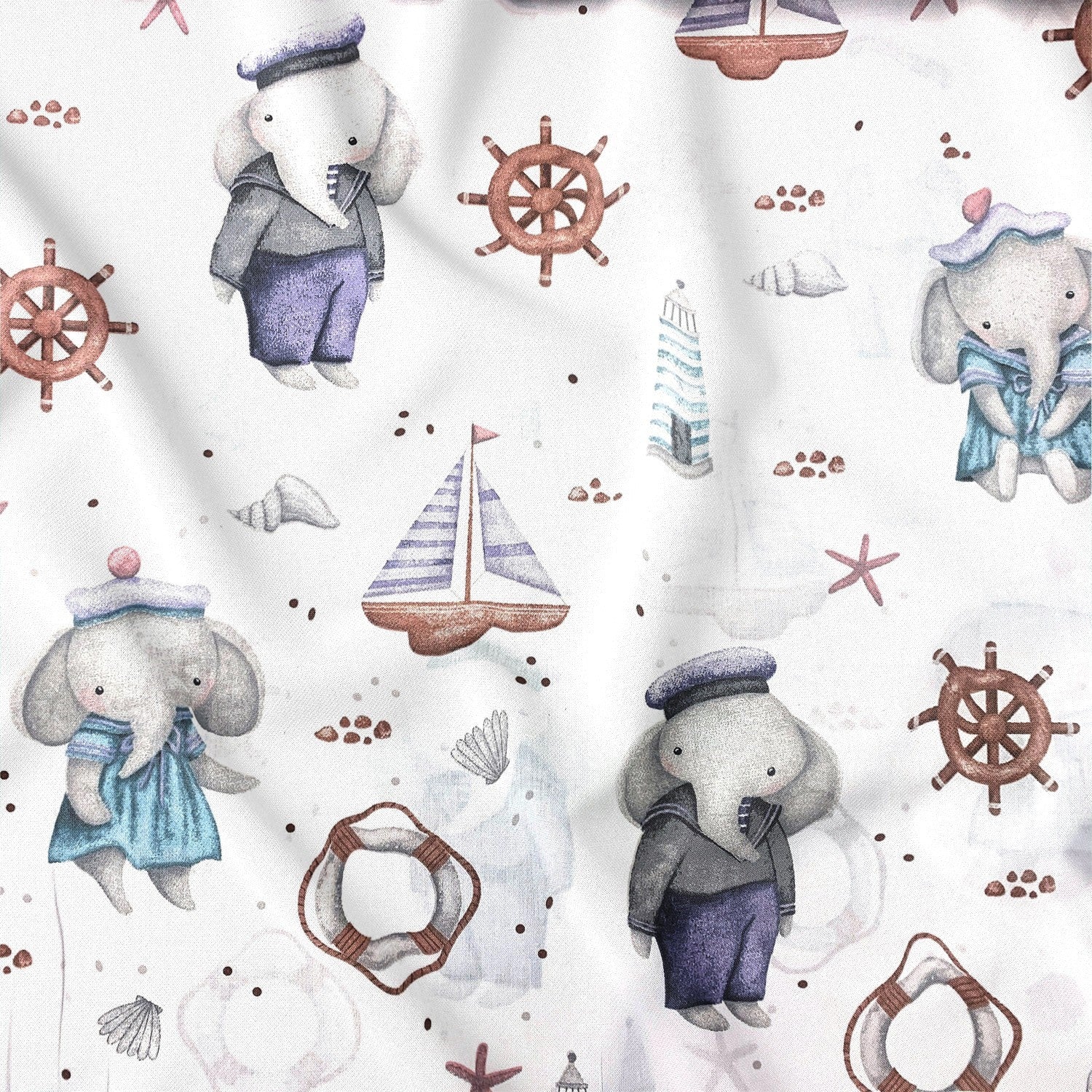 Cotton Fabric - Elephant Captain