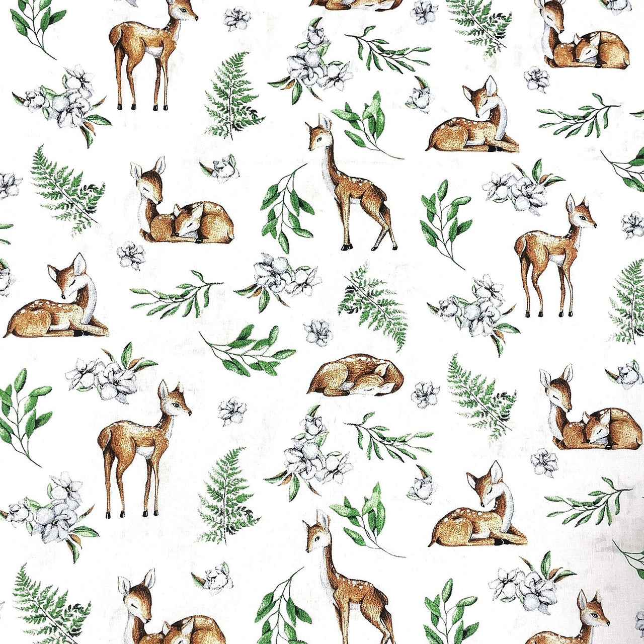 Cotton Fabric - Forest Animals Deer