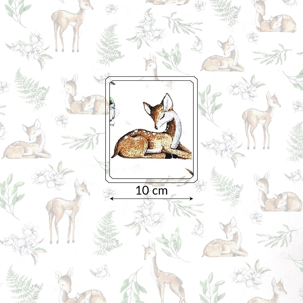 Cotton Fabric - Forest Animals Deer