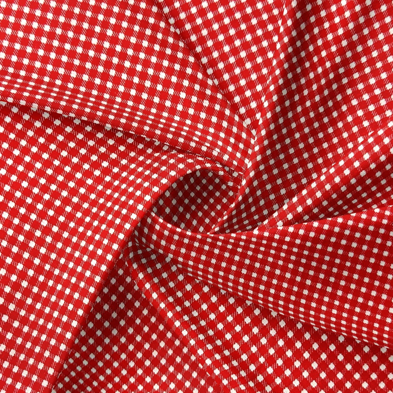 Cotton Fabric - Houndstooth Red