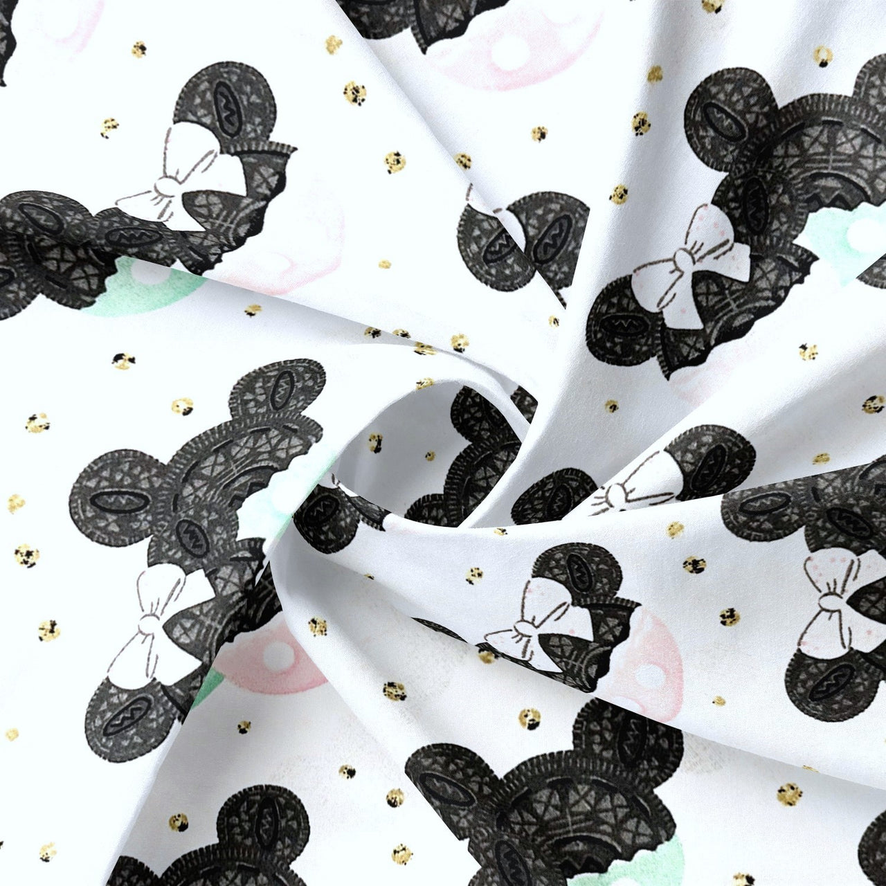 Cotton Fabric - Mickey Mouse and Cookies