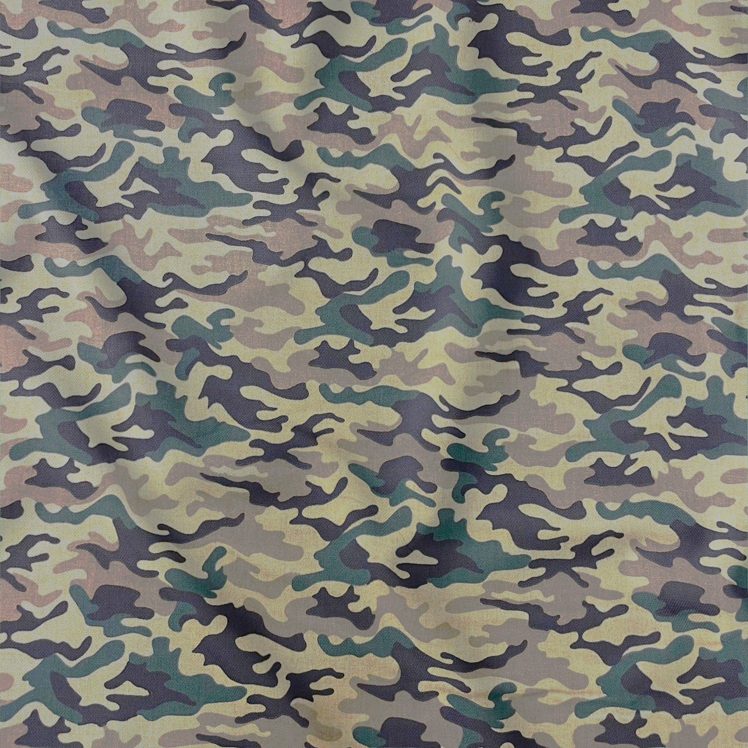 Cotton Fabric - Military Green-Brown Camo