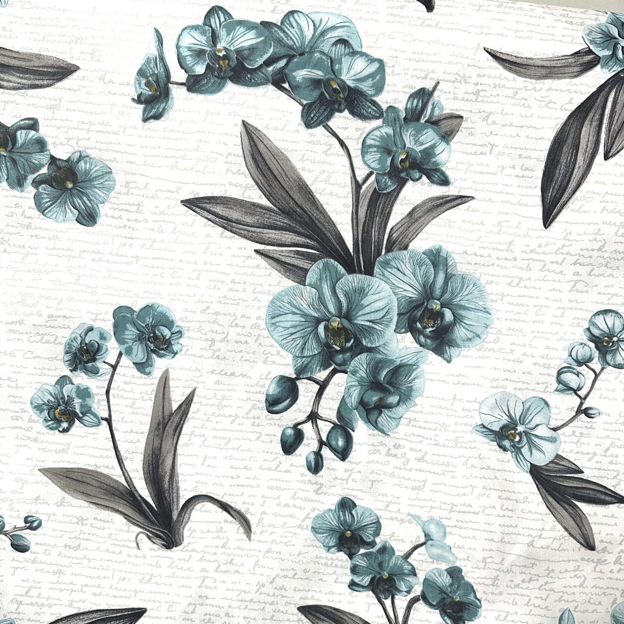 Cotton Fabric - Mint Orchid