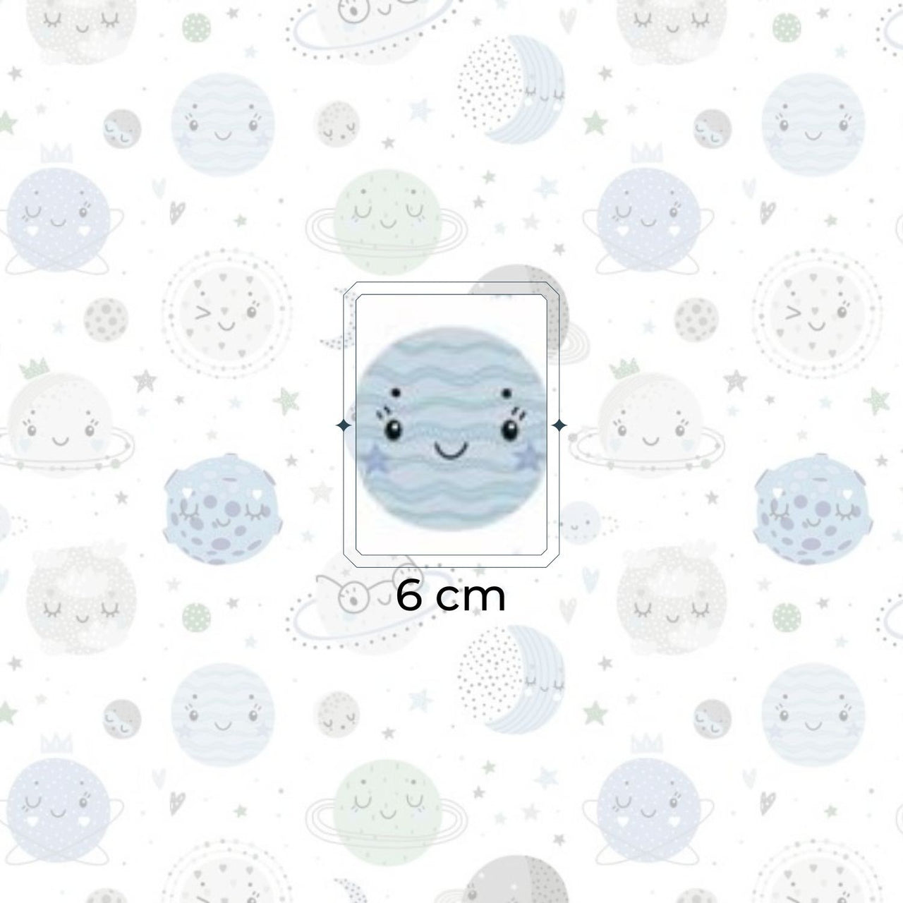 Cotton Fabric - Planets, Blue