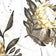 Tyg av bomull – Protea-blomma, guld