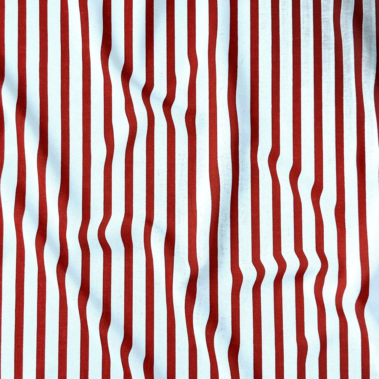 Cotton Fabric - Red Stripes 5 mm