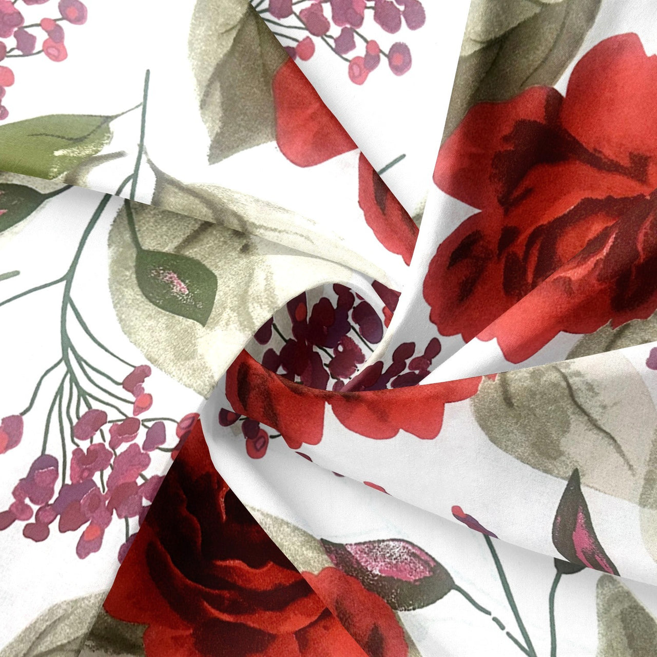 Cotton Fabric - Red roses
