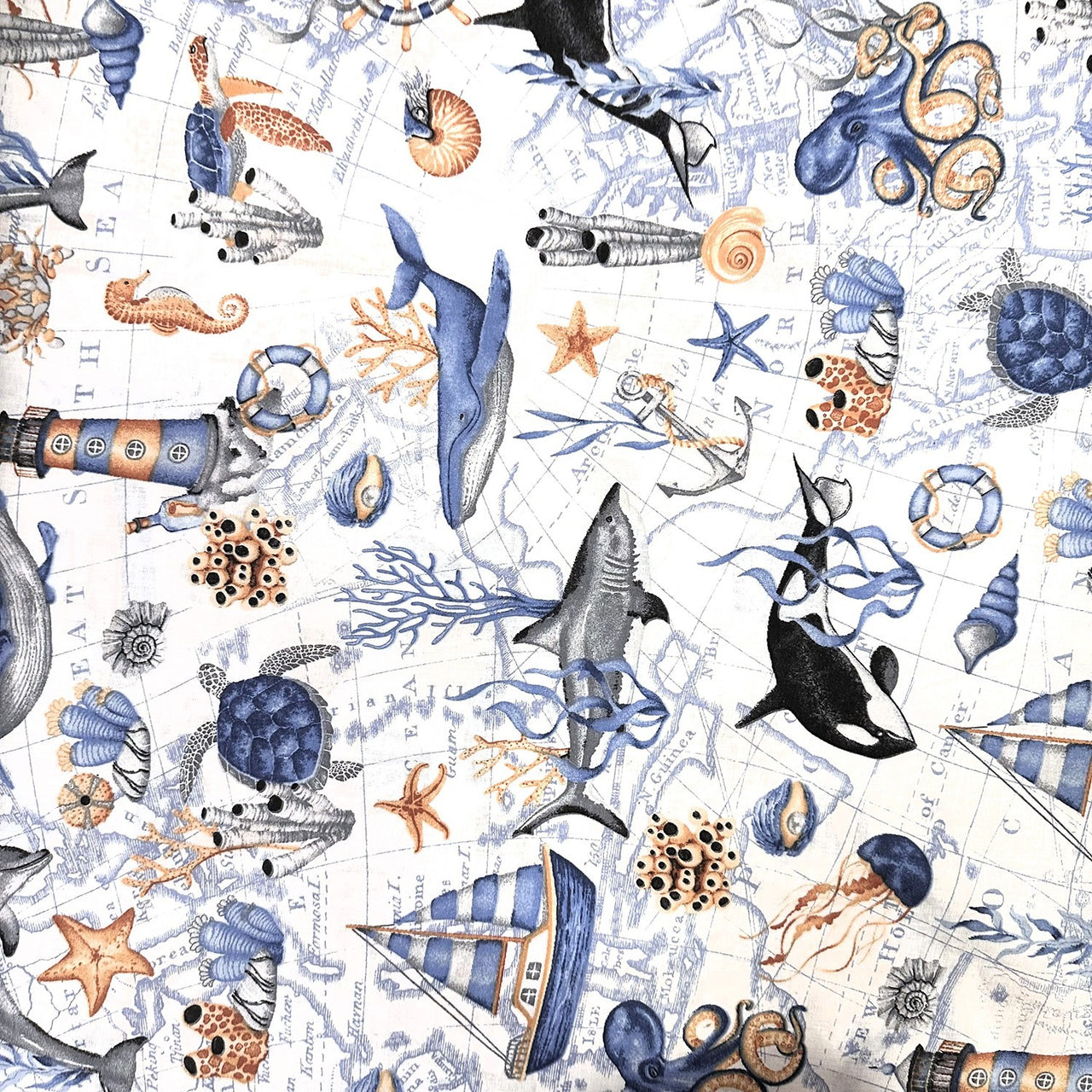 Cotton Fabric - Sea World