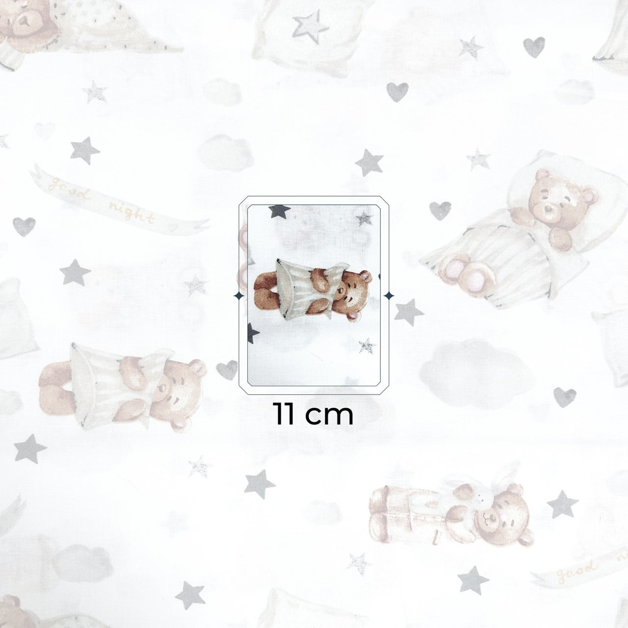 Cotton Fabric - Sleepy Bear