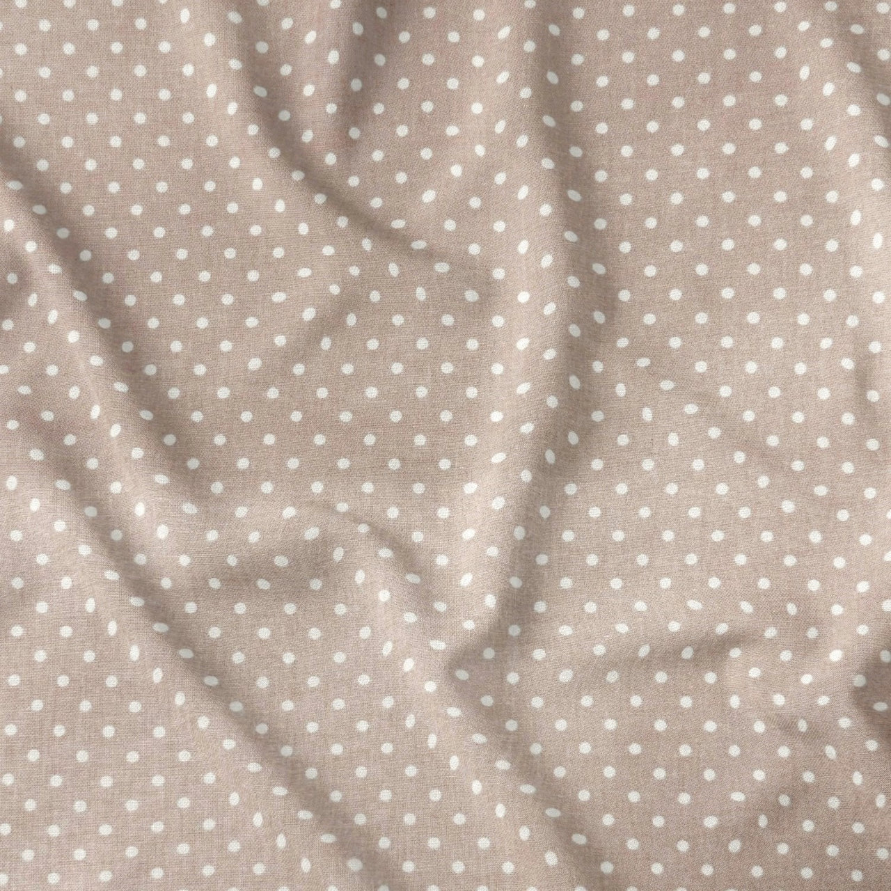 Cotton Fabric - White Dots on Dirty Pink 4 mm