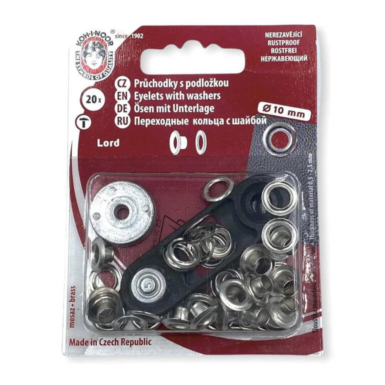Eyelets with washers - nickel-plated