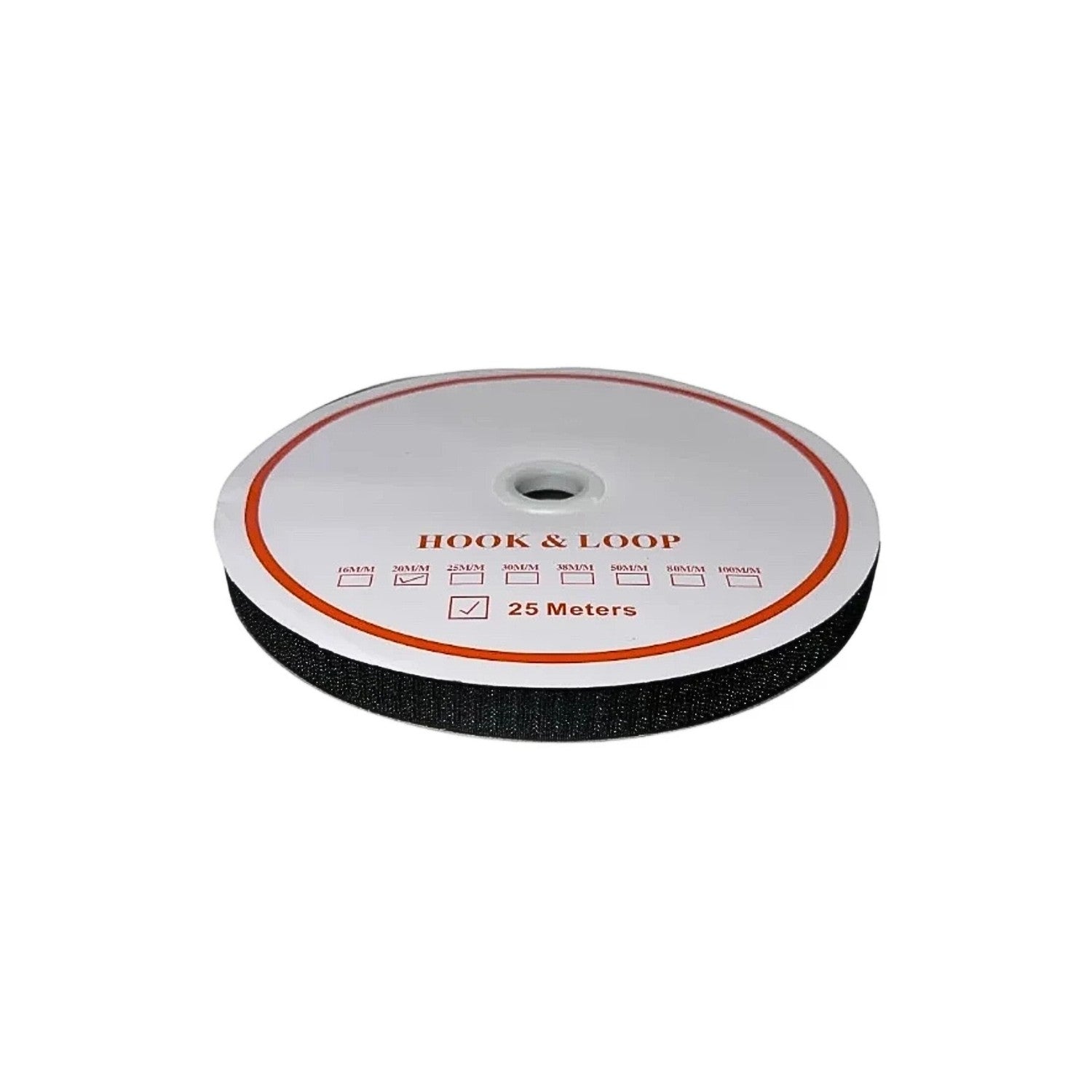 Hook and Loop Velcro Tape - Roll 25 m - Black