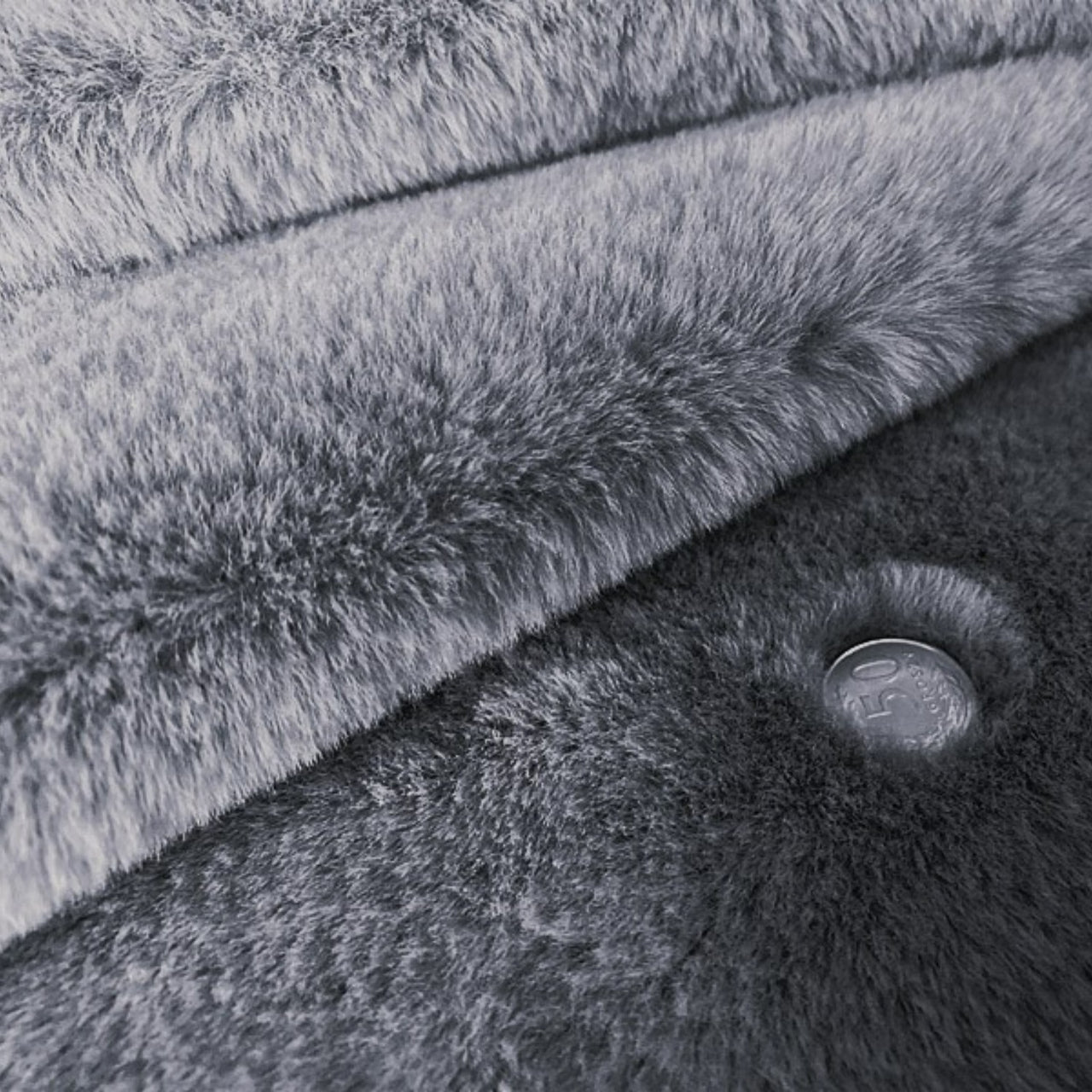 Knitted Bunny Fur Fabric - Grey