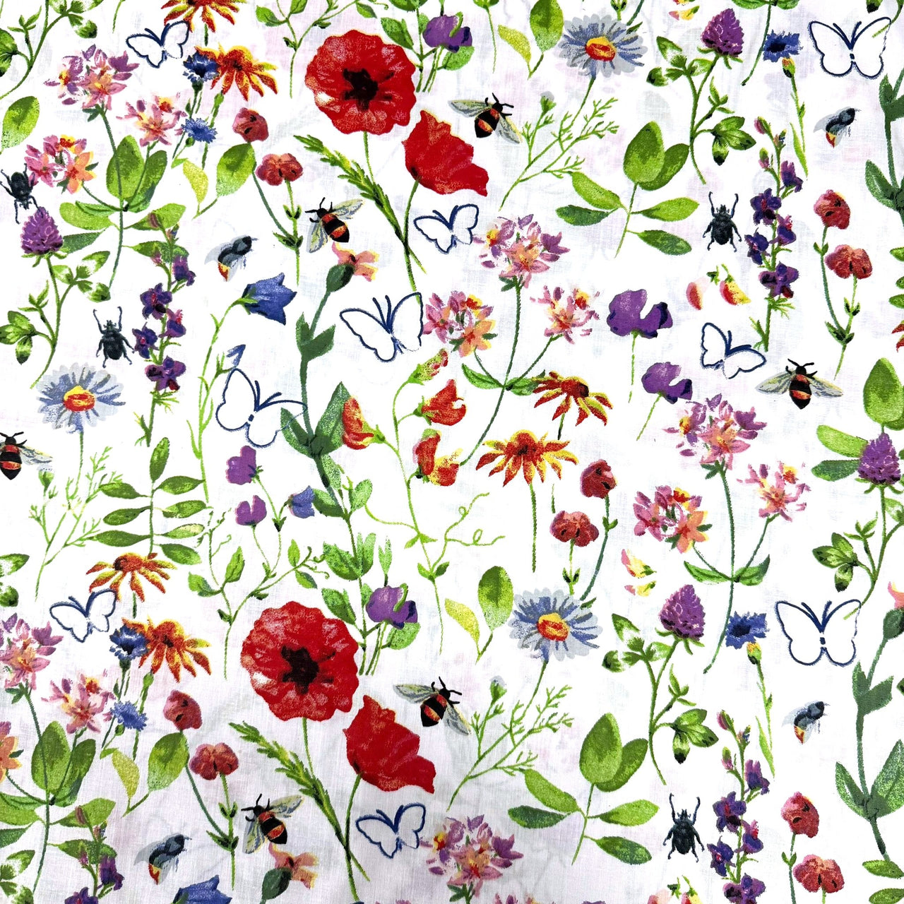 Cotton Fabric - Colorful Meadow Flowers II - PINaPIN