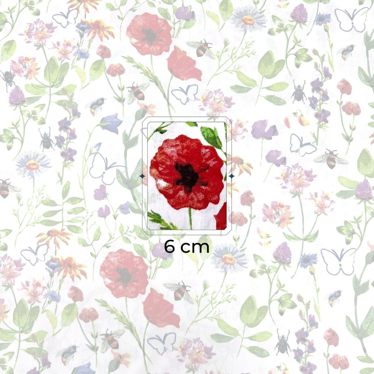 Cotton Fabric - Colorful Meadow Flowers II - PINaPIN