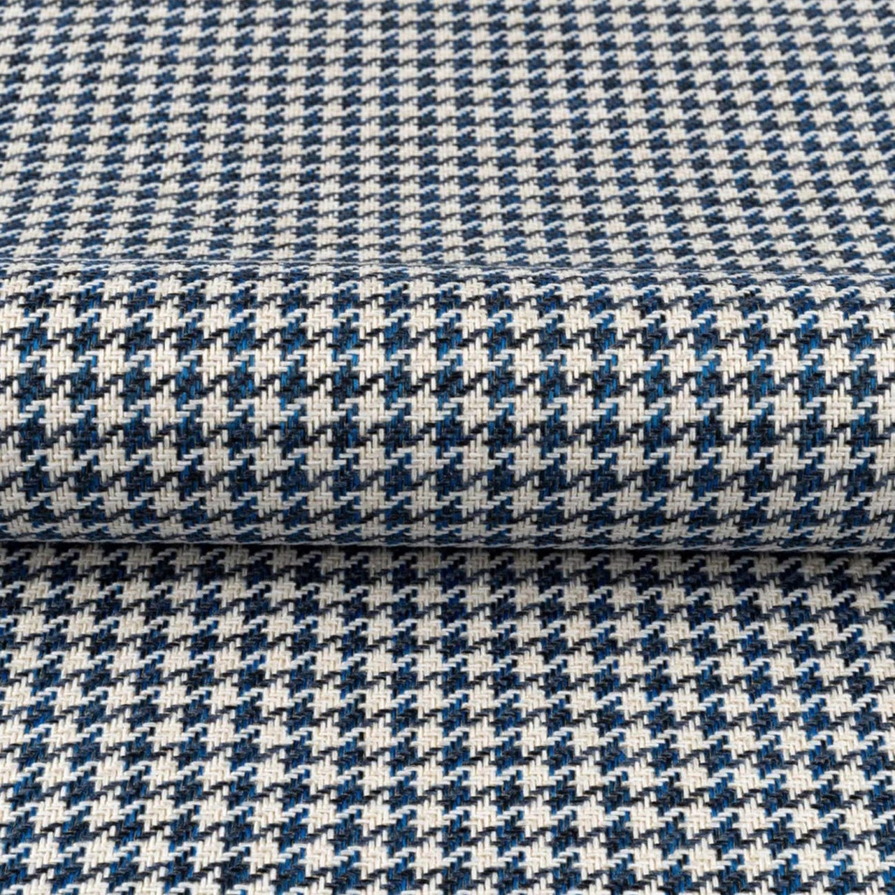 Upholstery Fabric Houndstooth - Black-Blue