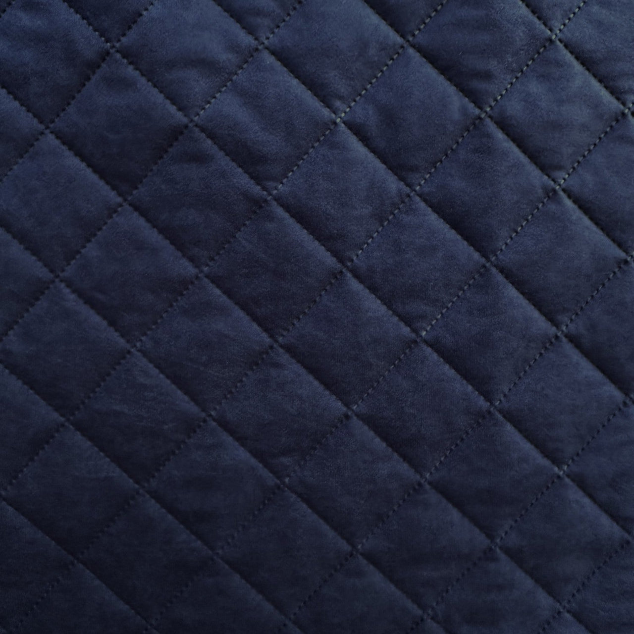 Upholstery Fabric Quilted Microfiber Diamond 5x5 - Navy Blue