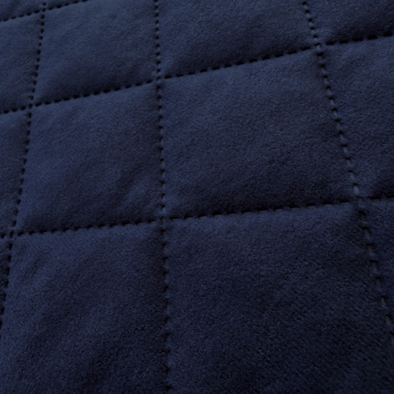 Upholstery Fabric Quilted Microfiber Diamond 5x5 - Navy Blue