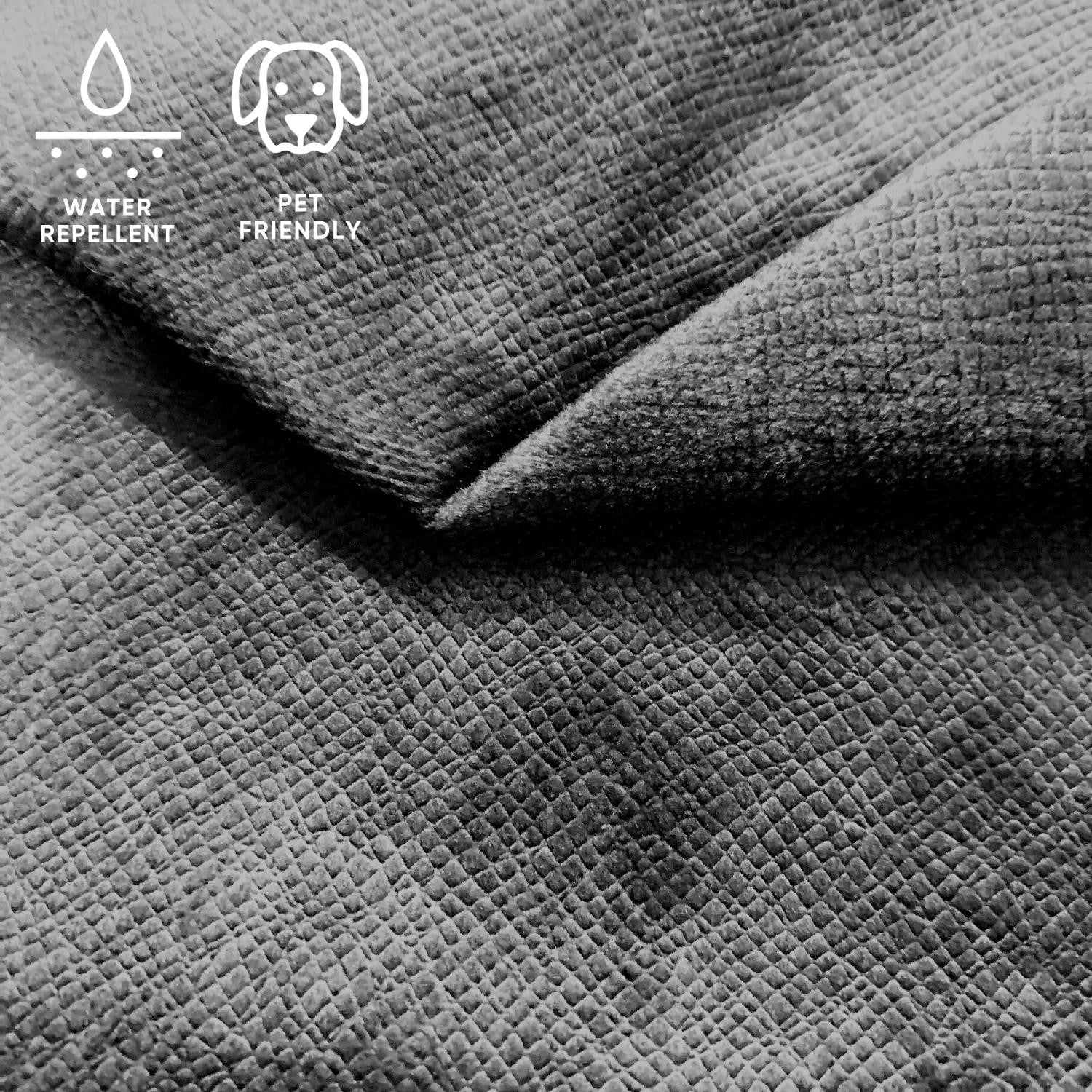 Upholstery Fabric TERRA Velour - Dark Grey
